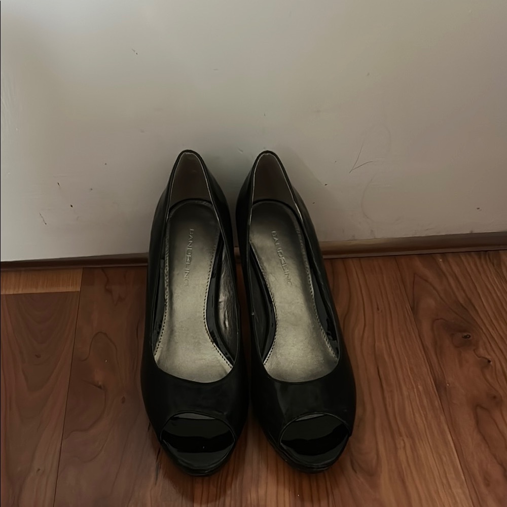 Black Peep Toe Heels